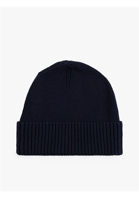 Berretto con cashmere e bandierina ricamata Blu navy TOMMY HILFIGER | AM0AM12796DW6